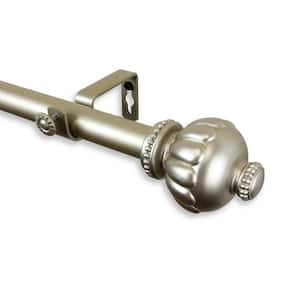 28 in. - 48 in. Telescoping 1 in. Single Curtain Rod Kit in Light Gold with Selma Finial