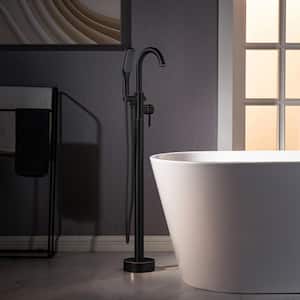 Loft Single-Handle Freestanding Floor Mount Tub Filler Faucet with Hand Shower in Oil Rubbed Bronze
