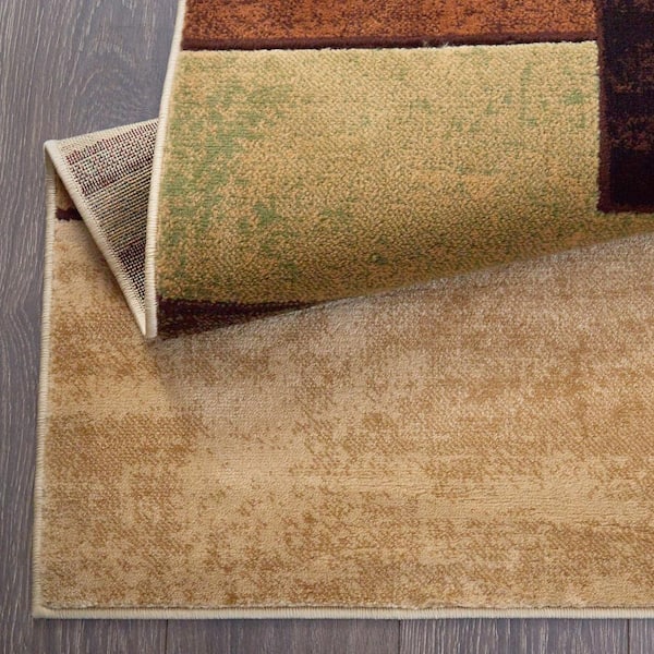 Home Dynamix Tribeca Brown/Green 8 ft. x 11 ft. Geometric