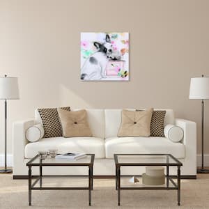 20 in. x 20 in. "Little Frenchie" by Jodi Pedri Frameless Free Floating Tempered Glass Panel Graphic Wall Art