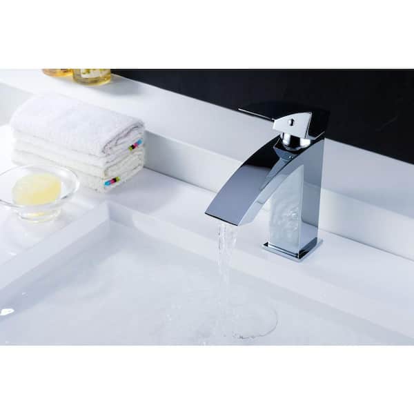 Revere Series Single Hole Single-Handle Low-Arc Bathroom Faucet in Polished Chrome