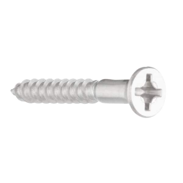 #10 x 1" Stainless Steel Wood Screws Flat Head Slotted Countersunk Qty 50 