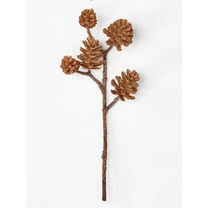 10 in Artificial Pine Cone x 5 Pick, Set of 12