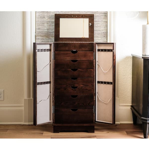 HIVES HONEY Port Chocolate Jewelry Armoire 38 in. H x 18 in. W x