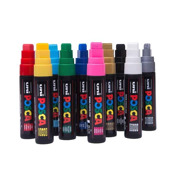 Posca 153544848 2.5 mm Bullet Tip Waterbased Paint Marker - Assorted  Colours (Pack of 16)