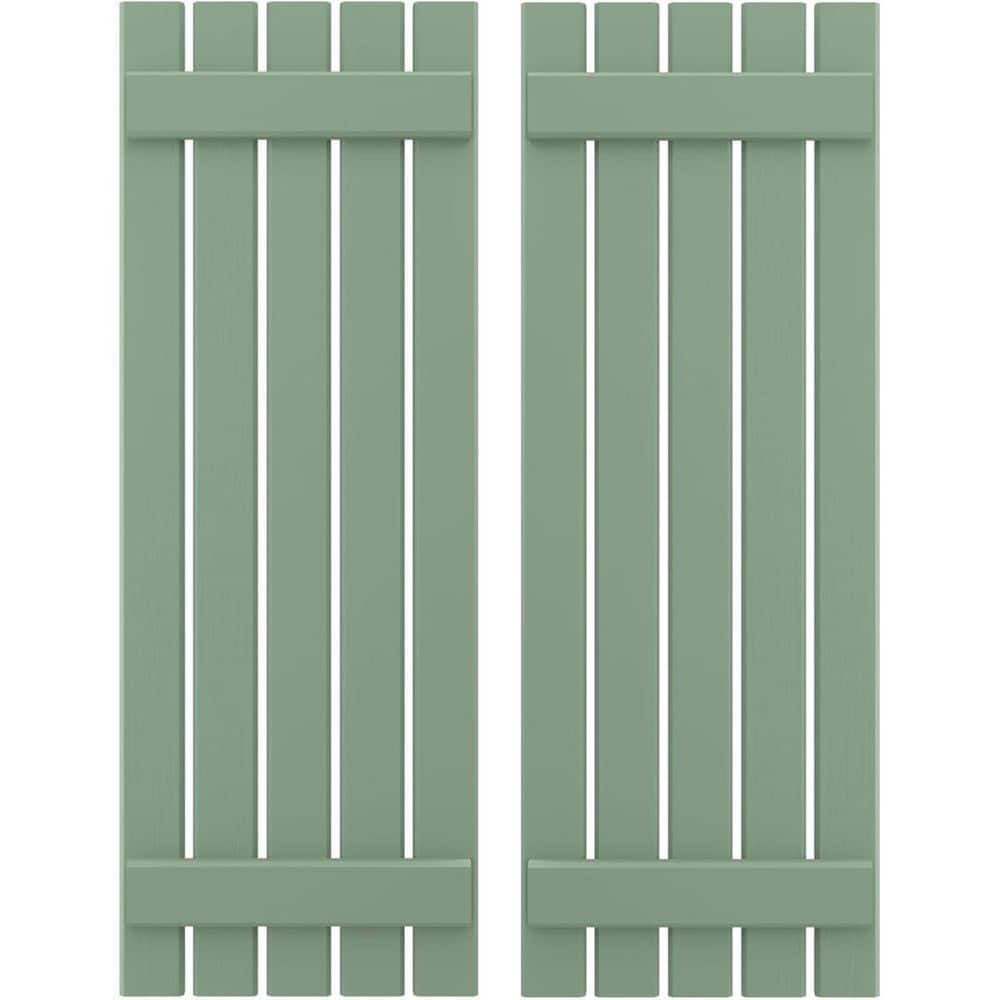 19-1/2 in. W x 31 in. H Americraft 5-Board Exterior Real Wood Spaced Board and Batten Shutters in Track Green price history on PriceWatchPro