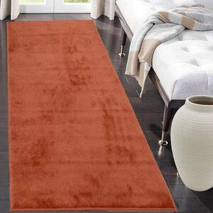 Solid Euro Burnt Orange 31 in. x 11 ft. Your Choice Length Stair Runner