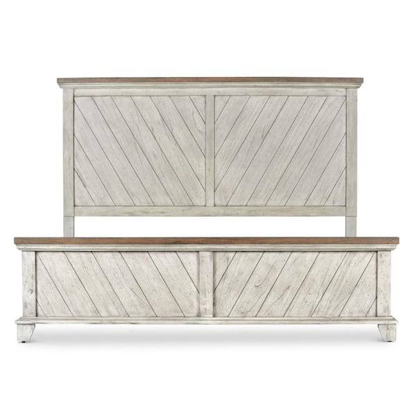 Steve Silver Bear Creek Rustic Ivory and Honey Queen Panel Bed