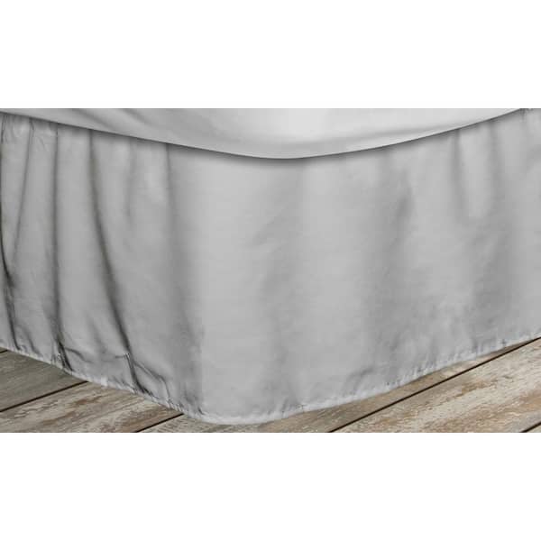 Grey Striped King Bed Skirt-FRBGY 