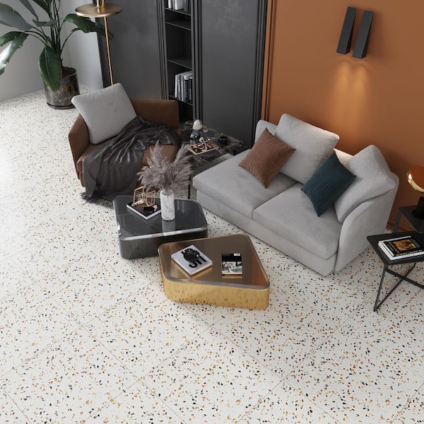 Terraforma 24 in. x 24 in. Honed Beige Gold Marble Terrazzo Large Format Wall and Floor Tile (7.75 sq. ft./Case)-2 Pack