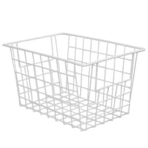 Vinyl Coated 8.25 in. x 6.75 in. White Pull-Out Steel Basket