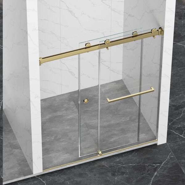 ZXDDMS 55 in.-59 in.W x 72 in.H Double Sliding Frameless Shower