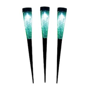 15.5 in. Tall Green Garden Stake Solar Sparkle Cones (3-Pack)