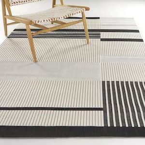 Massimo Charcoal 5 ft. 3 in. x 7 ft. Geometric Indoor/Outdoor Area Rug