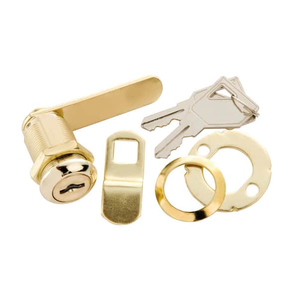 First Watch Security 1-1/8 in. Polished Brass Keyed Alike Cabinet and Drawer Utility Cam Lock