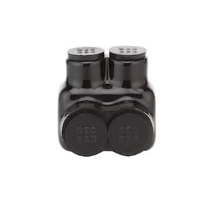 6 AWG to 250 MCM Dual-Rated 2-Port 1-Sided Entry Insulated Multiple Tap Connector, Black