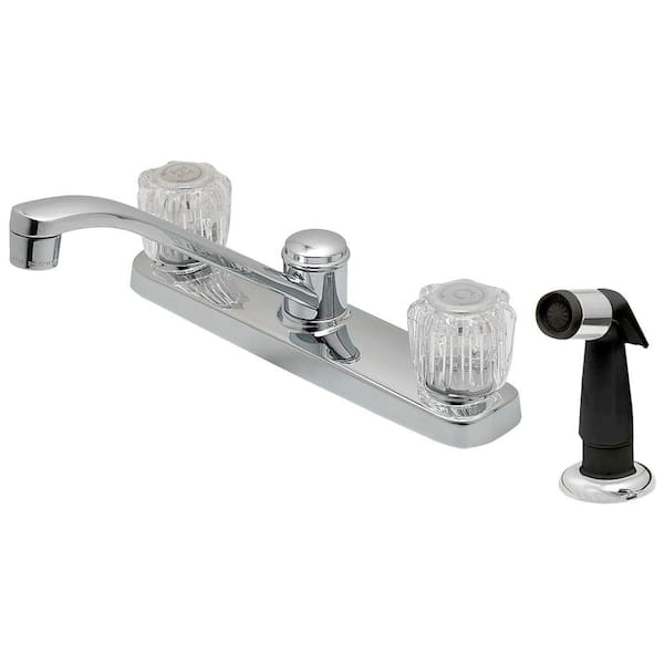 EZ-FLO Prestige Collection 2-Handle Standard Kitchen Faucet with Washerless Cartridge and Side Sprayer in Chrome