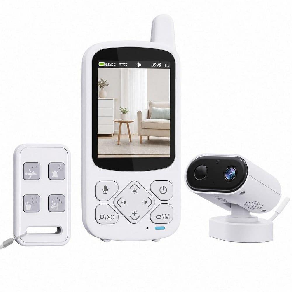Elderly Monitor with Camera and Audio, Pan-Tilt-Zoom Video Monitor for Elderly Care and Caregivers/No WiFi