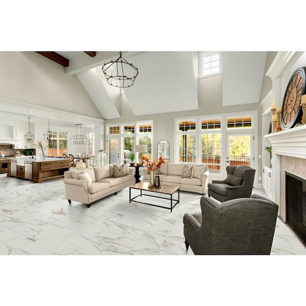 Brooking Carrera Marble 20 MIL x 12 in. W x 24 in. L Waterproof Click Lock Luxury Vinyl Tile Flooring 20.02 sq. ft./Case