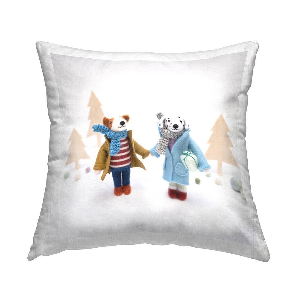 Dogs Holding Hands Holiday Gifts Multi-Color Print Polyester 18in. X 18in. Throw Pillow price history on PriceWatchPro