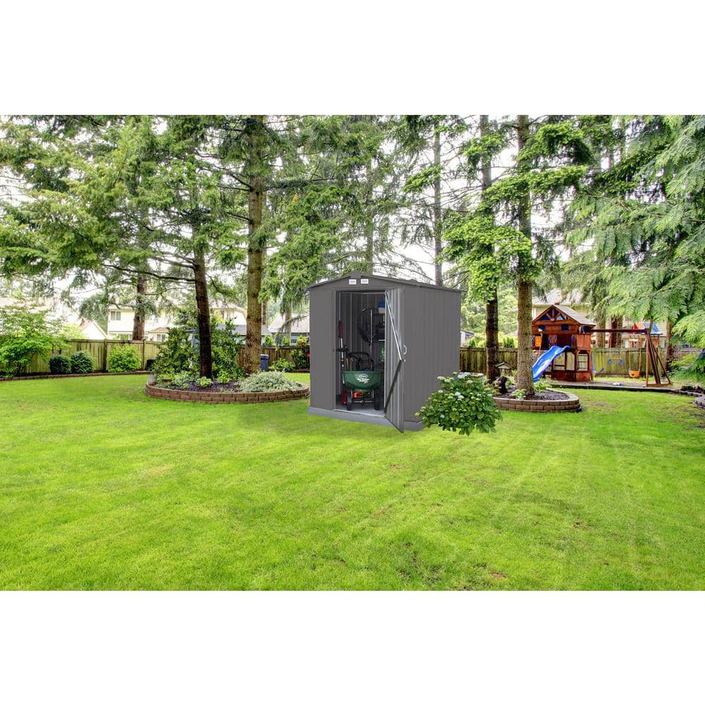 Charcoal Galvanized Steel Small Vertical Storage Shed