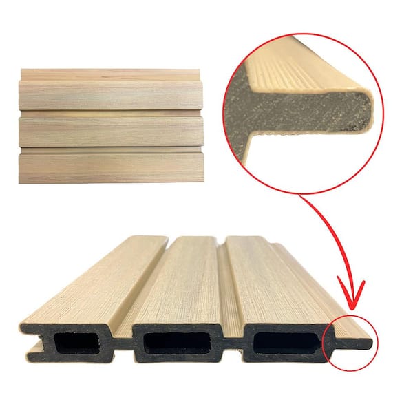 Frame It All 6 ft. x 6 ft. Riviera Composite Fence Panel Cedar (5-Pack)