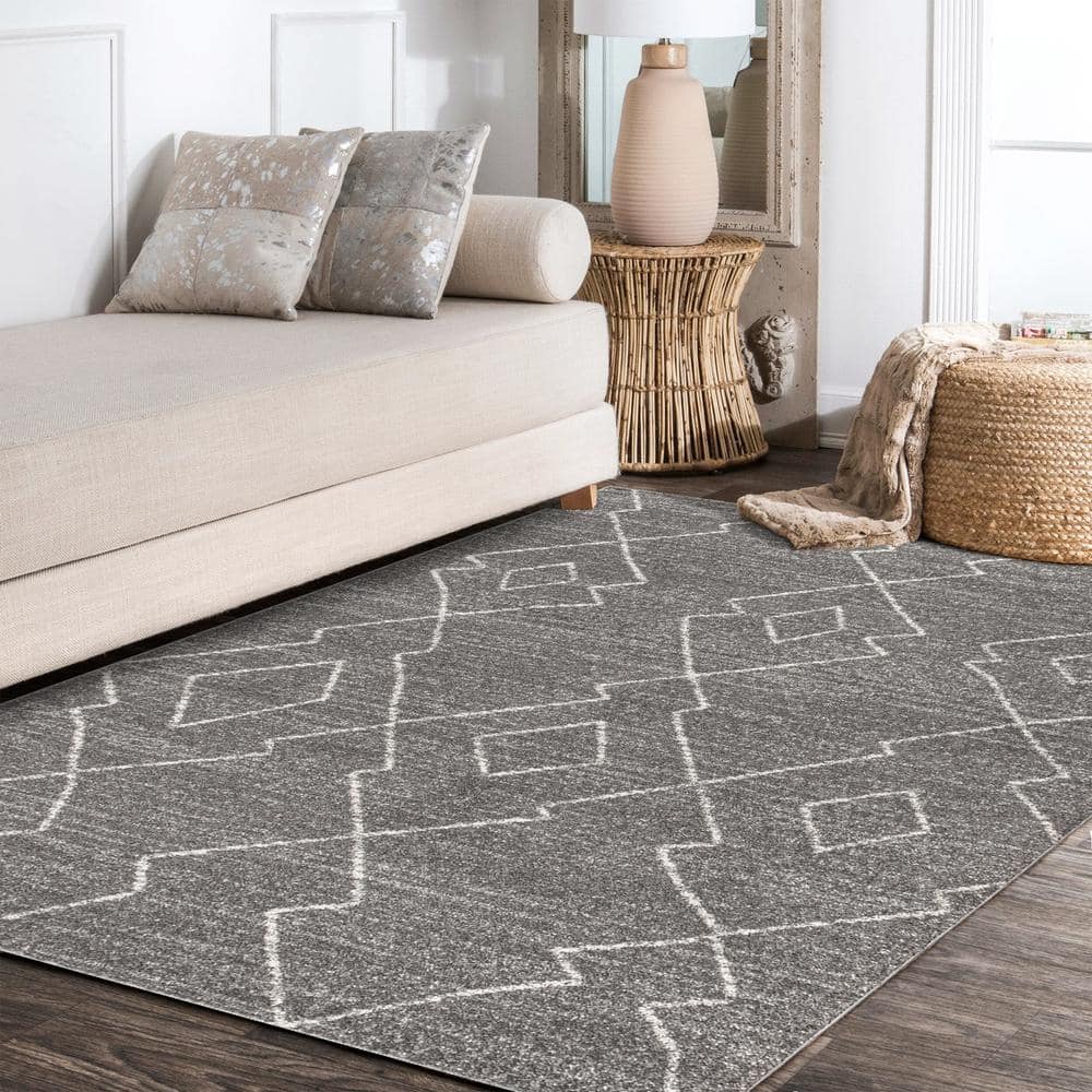 Modern Vintage Moroccan Beni Souk 3x5 Rug in Gray and Cream