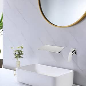 Single Hole Single-Handle Wall Mount Bathroom Faucet in Chrome