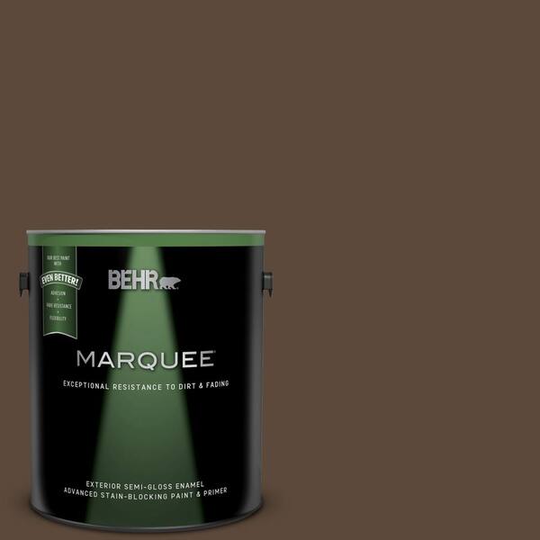 BEHR MARQUEE 1 gal. #UL130-2 Roasted Nuts Semi-Gloss Enamel Exterior Paint and Primer in One