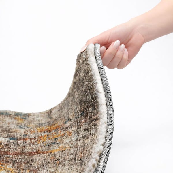 Dream Shag Premium Machine Washable Abstract ADS655 Taupe 10 ft. x 14 ft. Area Rug