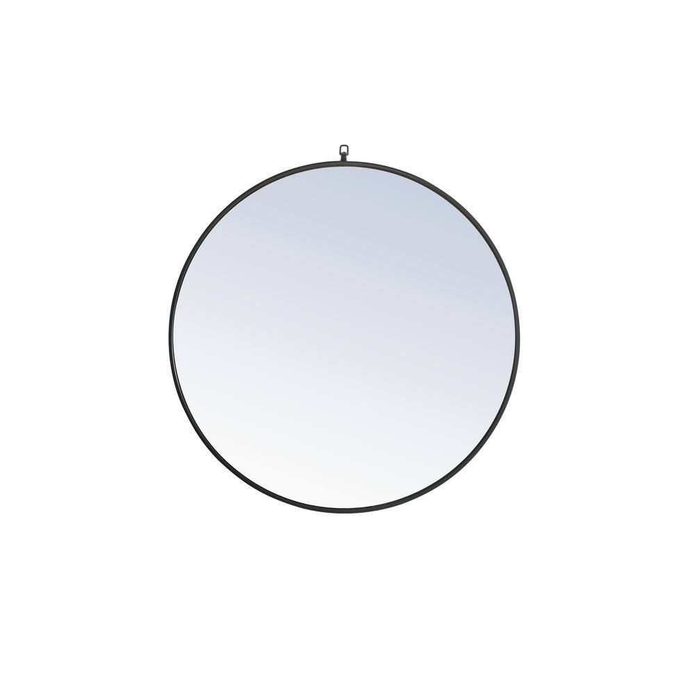 Medium Round Black Modern Mirror (36 in. H x 36 in. W)