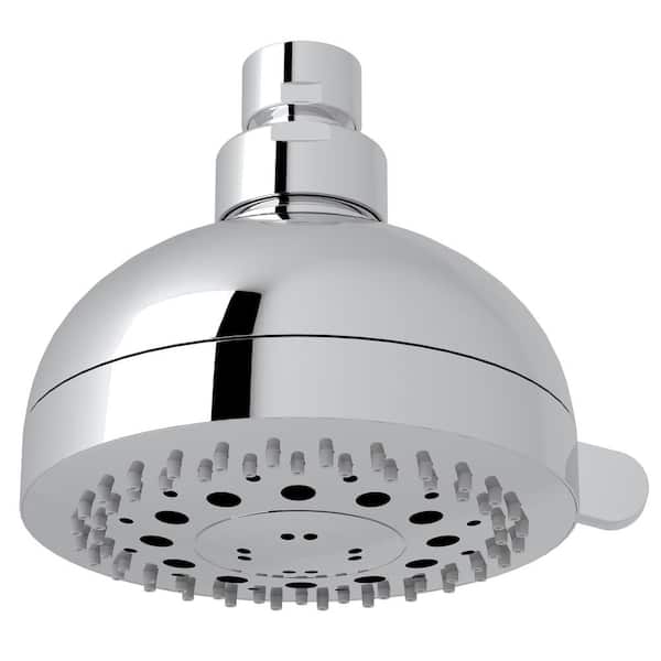 3-Spray 4 in. Single Wall Mount Fixed Rain Shower Head in Polished Chrome