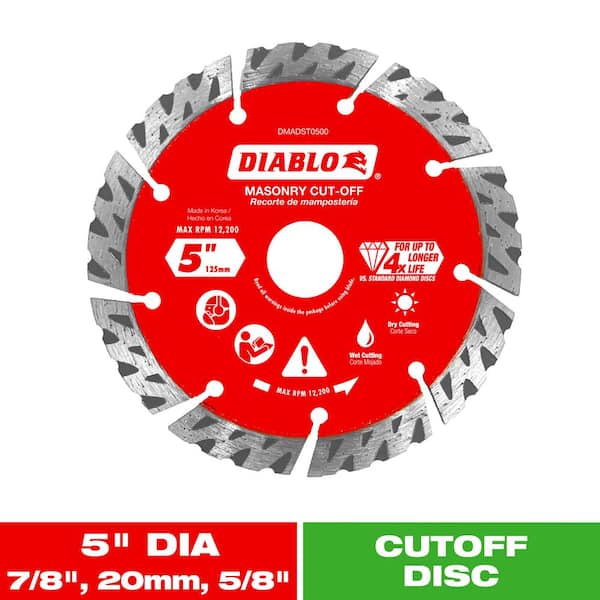 DIABLO 5 in. Diamond Segmented Turbo Cut-Off Discs for Masonry