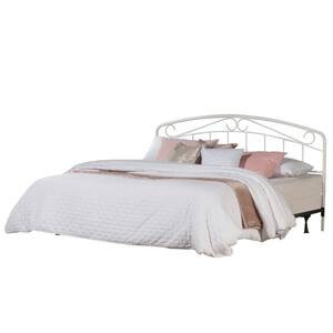 Jolie White Textured King Headboard with Bed Frame
