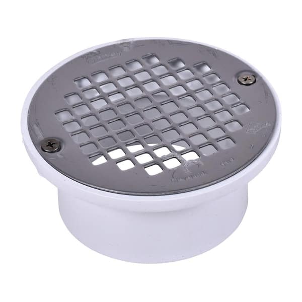 Oatey 3 in. to 4 in. PVC Drain with 5 in. Stainless Steel Screw-Tite Strainer