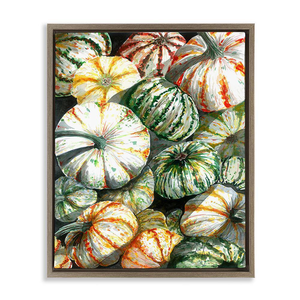 Mixed Gourd Pattern by Alexandria Gilbert Kincaid 1-Piece Floater Frame Graphic Print Nature Art Print 21 in. x 17 in. price history on PriceWatchPro