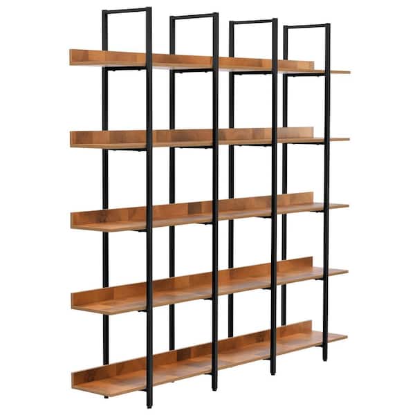 REGAL w21abh ダークブラウン　25cm Asucoora Giltner 71 in. Wide Black/Brown Metal 5-Shelf