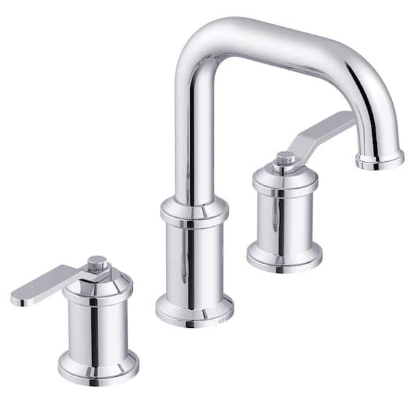 Kinzie 8 in. Widespread 2-Handle Bathroom Faucet with Metal Touch Down Drain in Chrome
