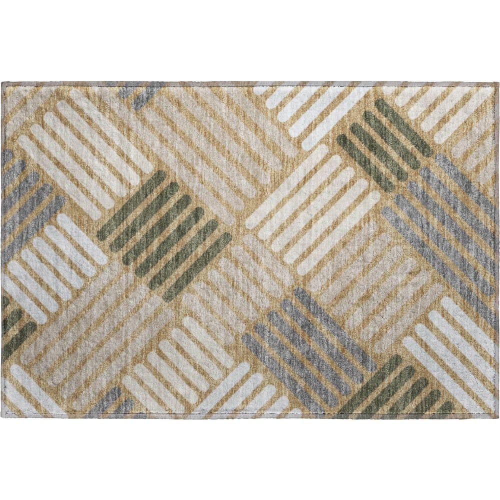 Mayfield Premium Machine Washable Abstract AMF2339 Gold 2 ft. x 3 ft. Accent Rug price history on PriceWatchPro