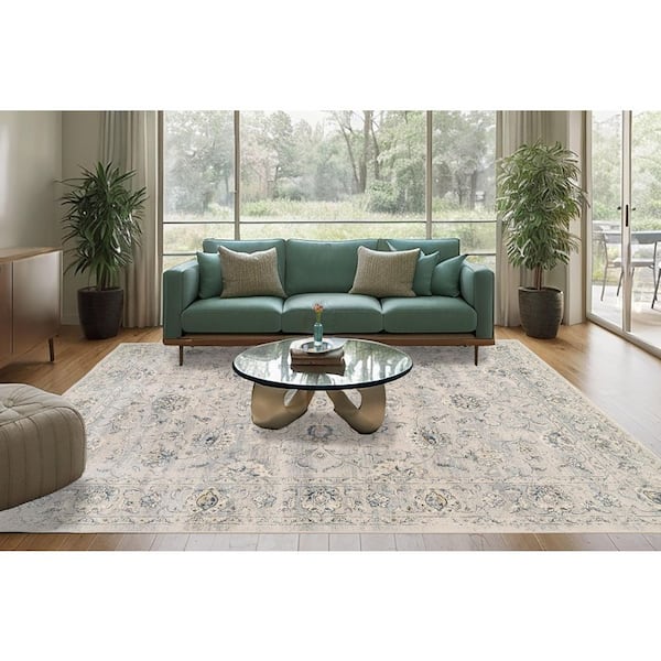 Ancient Garden Silver/Grey 4 ft. x 6 ft. Indoor Area Rug
