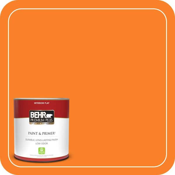 BEHR PREMIUM PLUS 1 qt. #S-G-270 Summer Citrus Flat Low Odor Interior Paint & Primer