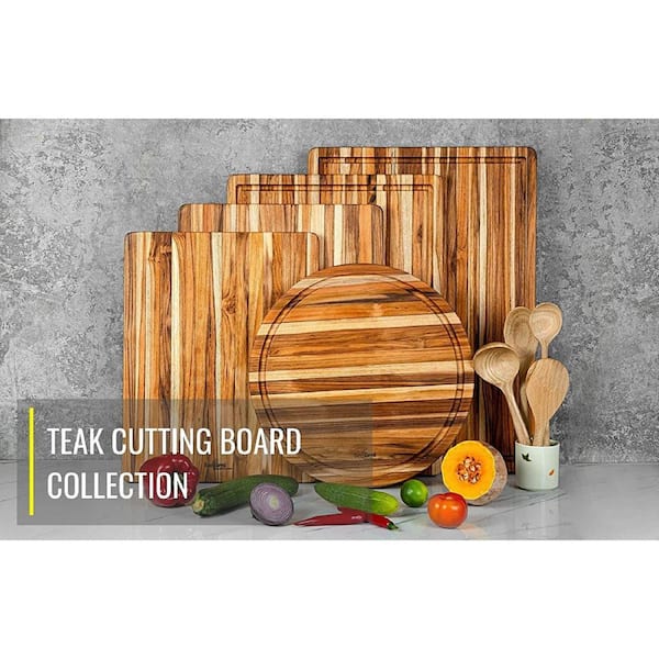 Teak Wood Cutting Board With Juice Groove Small Wooden Cutting Boards For  Kitchen Hanging Chopping Board Good Kitchen Gifts(14 X 10 X 0.6 Inches)