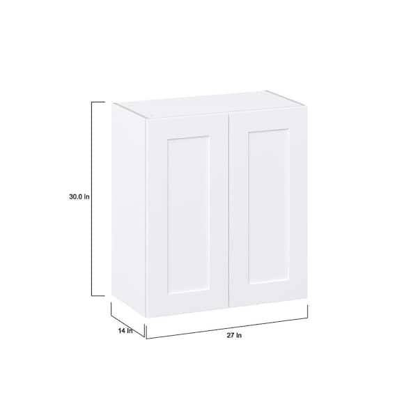 J Collection 27 in. W x 30 in. H x 14 in. D Wallace Painted Warm White Shaker Assembled Wall Kitchen Cabinet