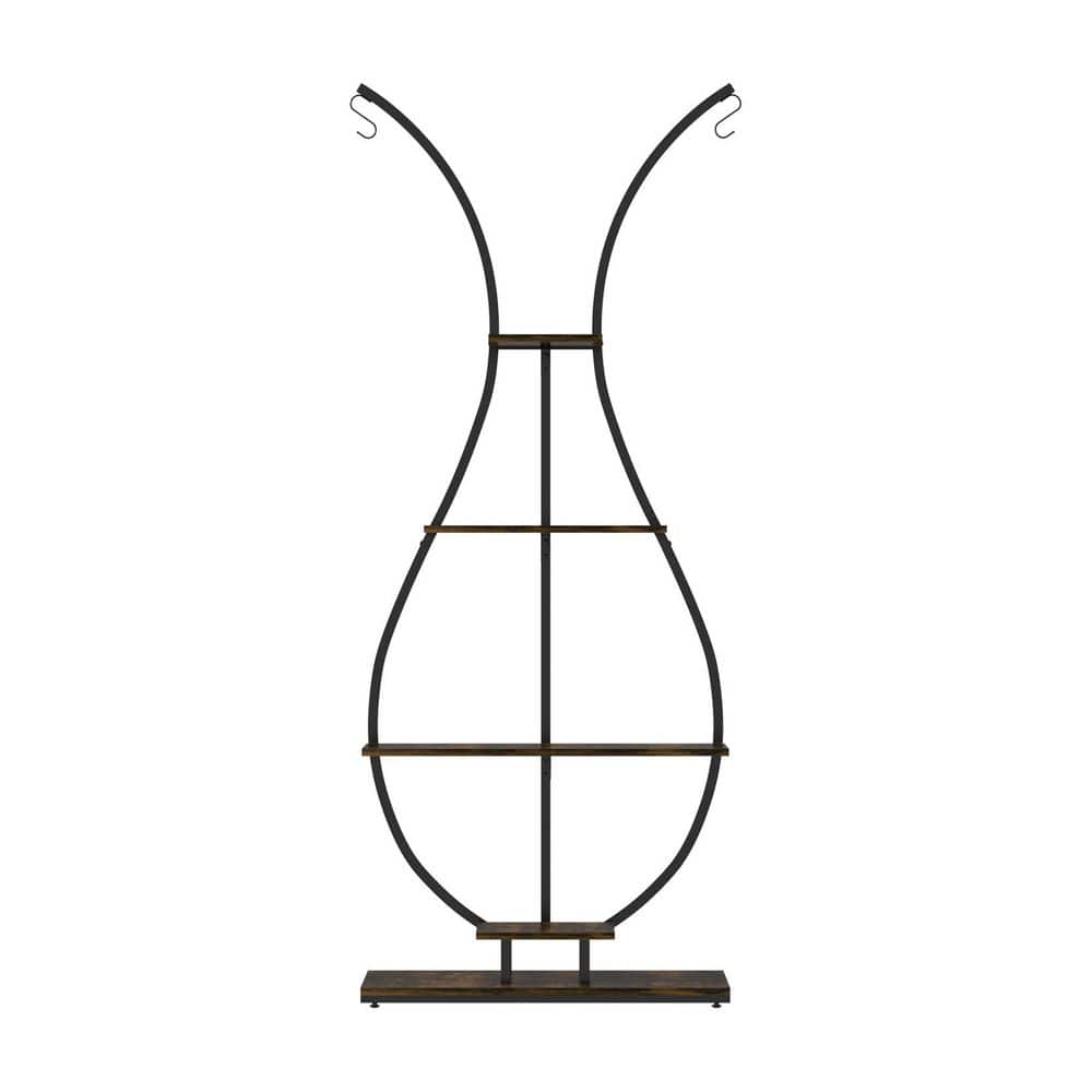 71.2 in. x 29.1 in. x 11.8 in. Indoor Tall Display Metal Plant Stand with 12-Potted Wood Shelf Industrial Holder 5-Tier price history on PriceWatchPro