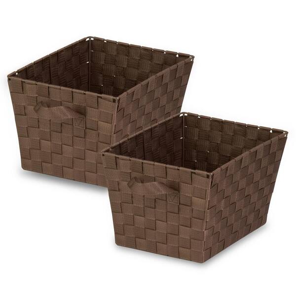 Honey-Can-Do 17 Qt. Brown Woven Strap Tote (2-Pack)