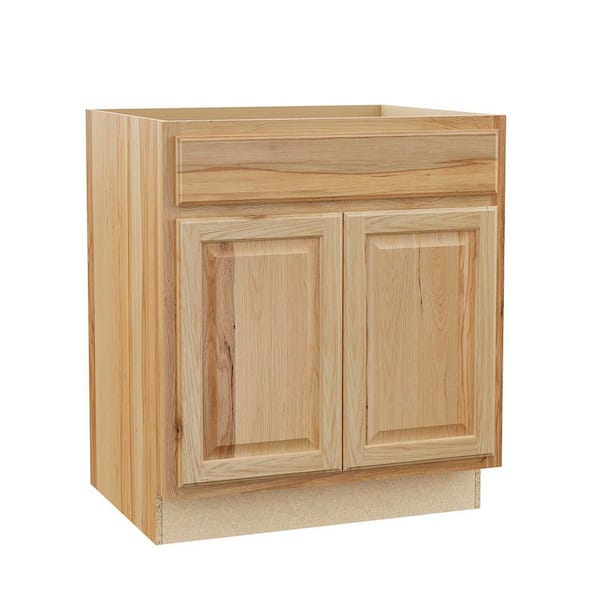 Hampton 30 in. W x 24 in. D x 34.5 in. H Assembled Base Kitchen Cabinet in Natural Hickory