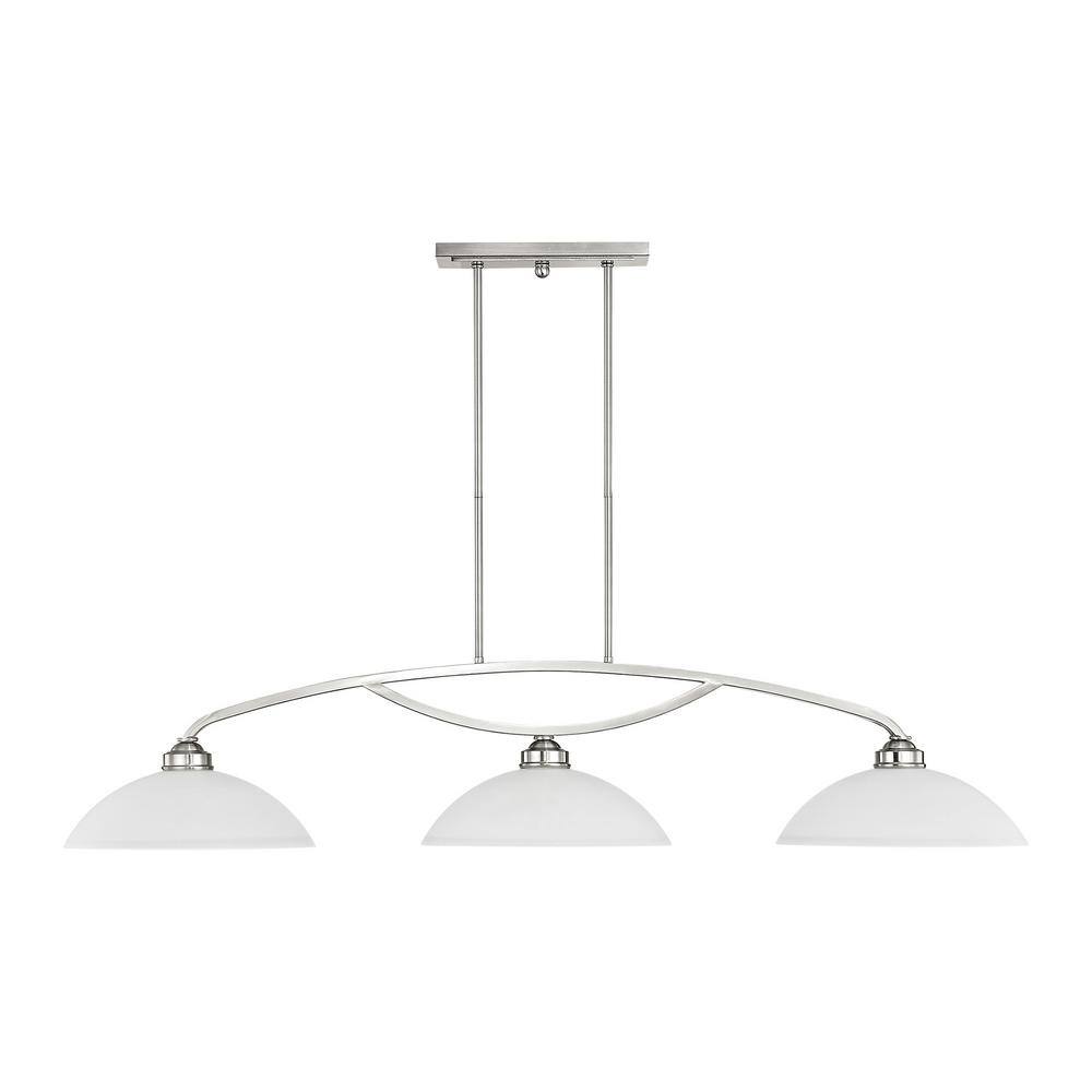 Somerset Sleek 50'' Brushed Nickel Linear Island Light with Satin Glass