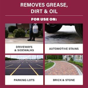 1 Gal. Concrete and Driveway Degreaser Concentrate Pressure Wash, Dissolves Grease and Buildup on Brick and Tile