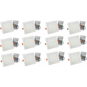 4 in. Canless 5000K Tunable CCT Remodel Ultra Slim Integrated LED Recessed Light Kit with White Trim (12-Pack)