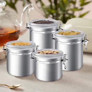 キャニスタ-セット4缶(LINCOLIN•ビンテージ Old Dutch 4-Piece Hammered Canister Set in Brushed Nickel 1943
